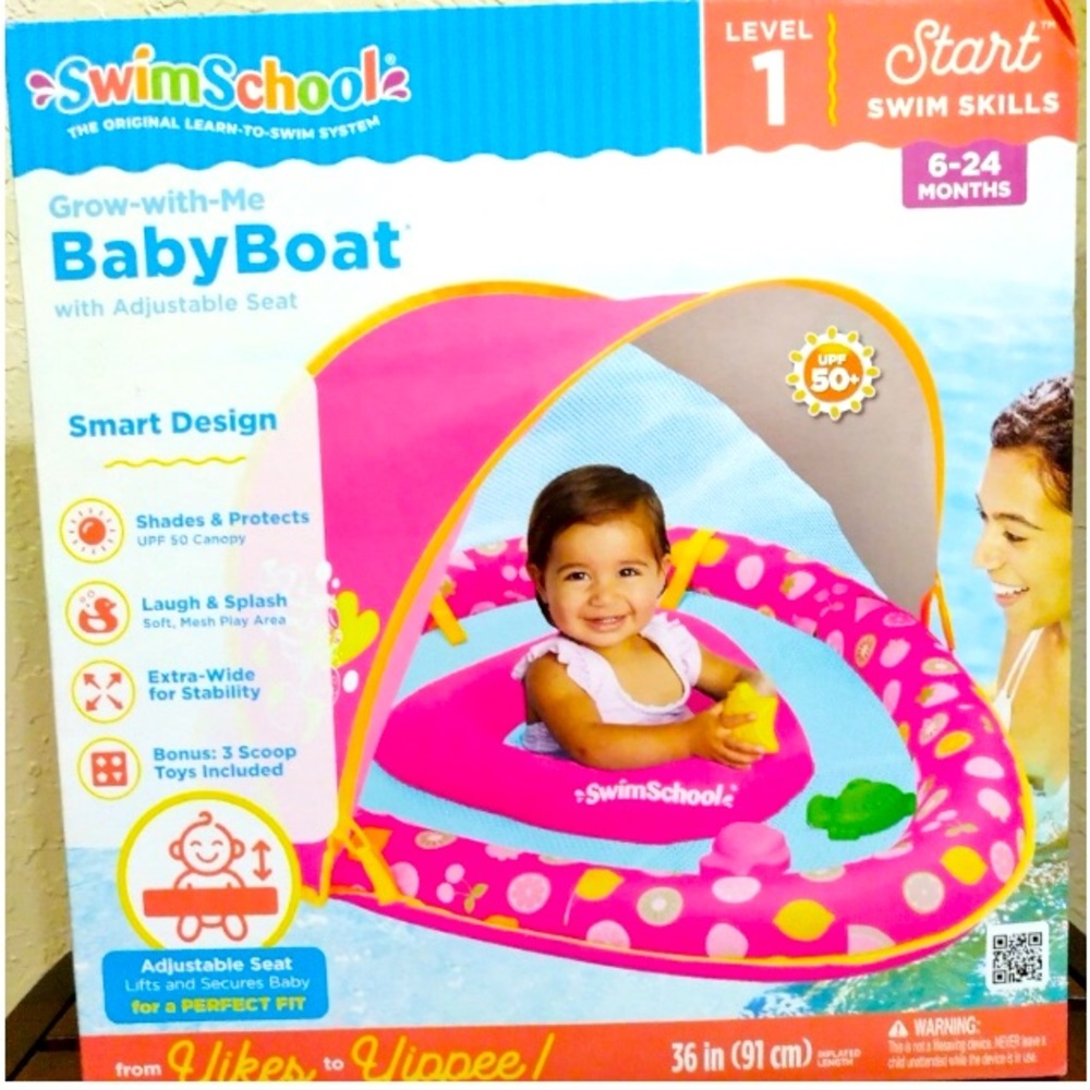 Swim School Baby Boat with Removable SunShade 6m-24m